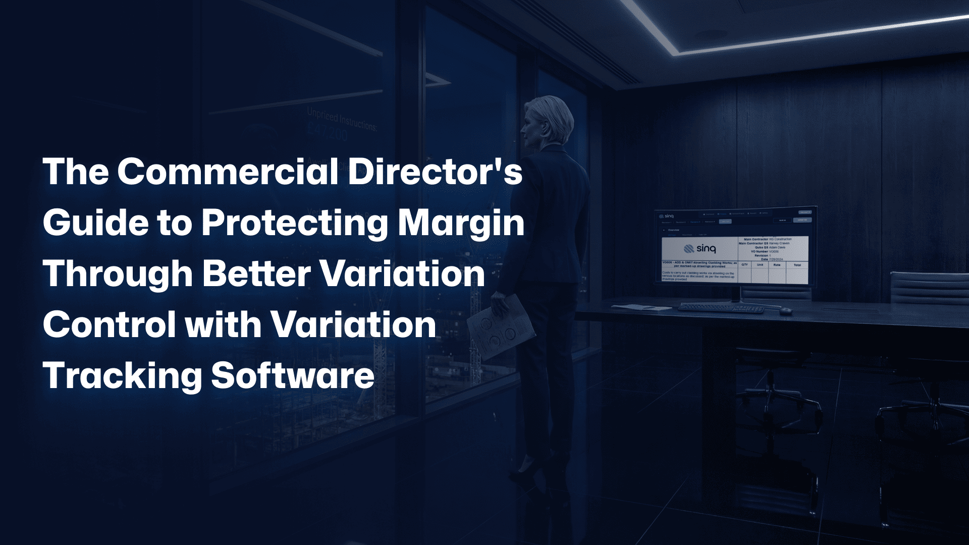 Site Variation Reporting Software: How Sinq Gives Commercial Directors a Financial Picture They Can Trust