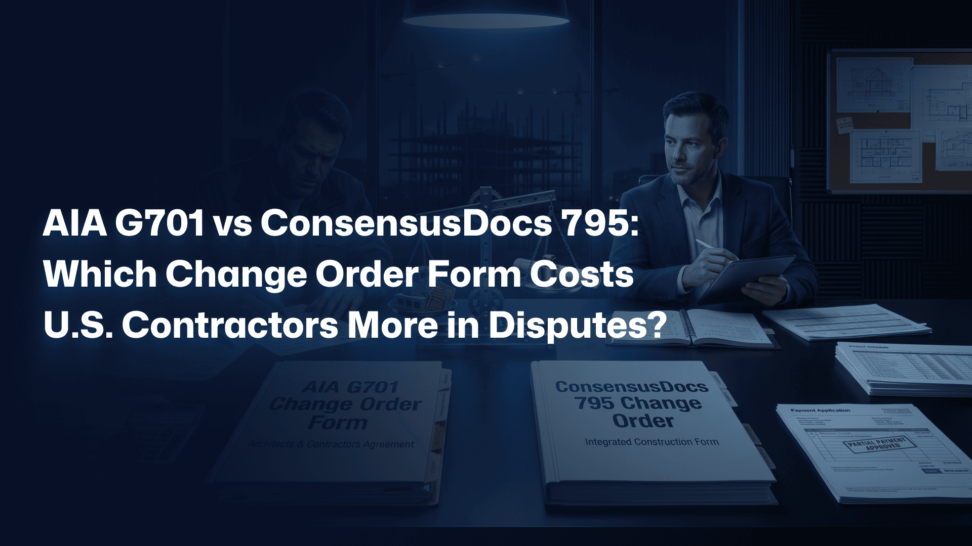 AIA G701 vs ConsensusDocs 795: Which Change Order Form Costs U.S. Contractors More in Disputes?