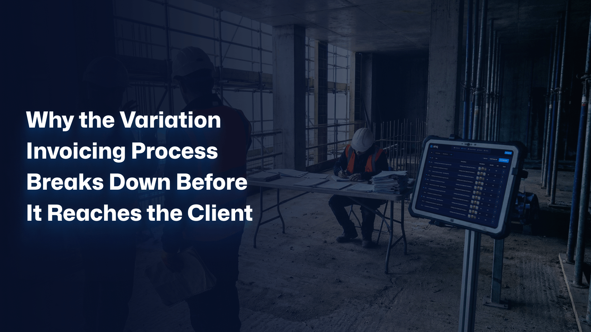 Variation Management Cash Flow Construction