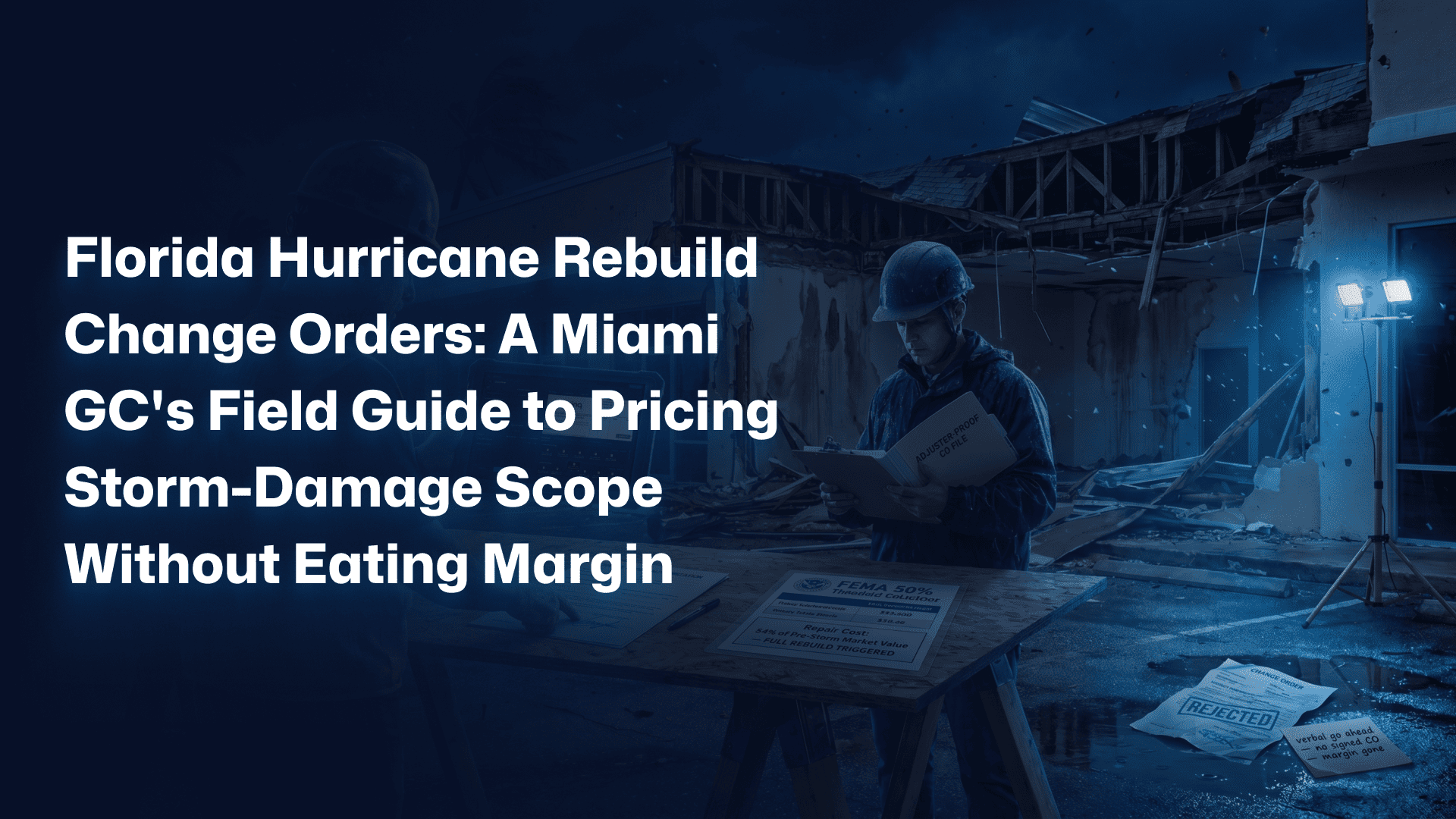 Florida Hurricane Rebuild Change Orders: A Miami GC’s Field Guide to Pricing Storm-Damage Scope Without Eating Margin